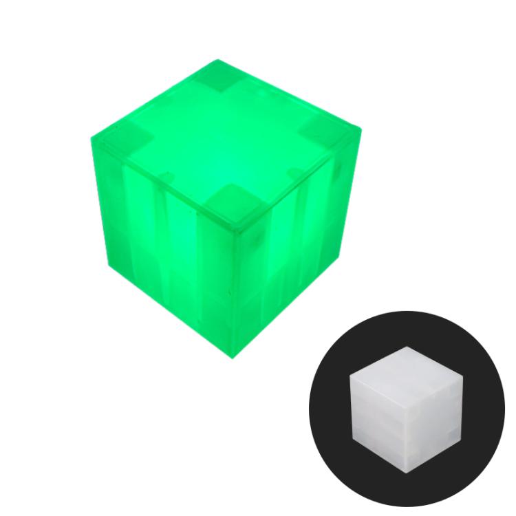 Green translucent magnetic cube LED night light, 2.5 cm