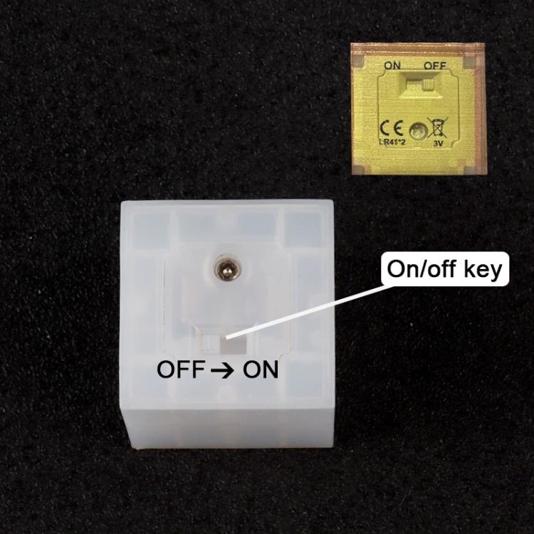 White magnetic LED cube night light with on/off key switch