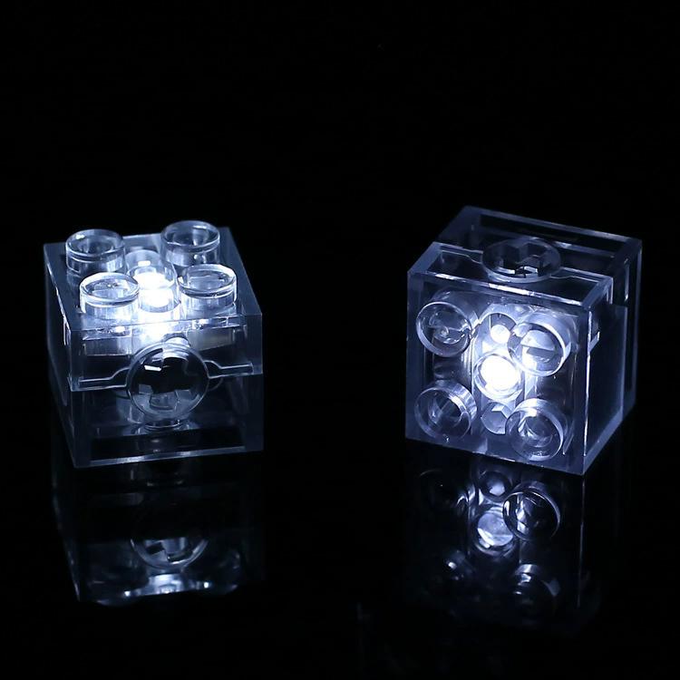 Transparent LED building-block cube with bright white light