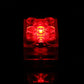 Translucent LED building-block cube glowing red