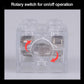 Clear 2x2 LED building blocks with rotary on/off switch mechanism
