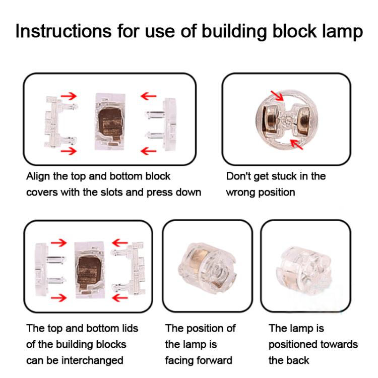 2x2 Round Building Blocks LED Light Accessories DIY Educational Toy