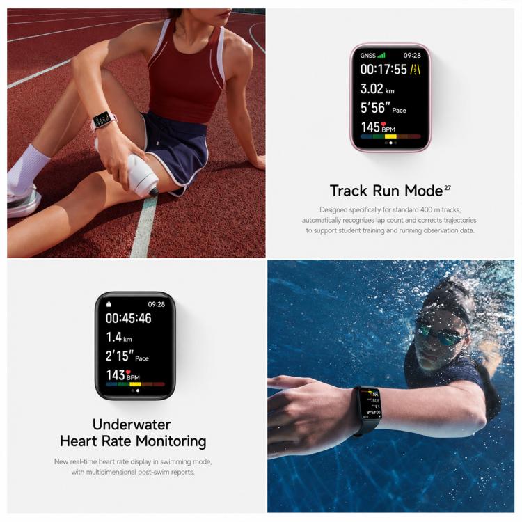 Xiaomi Smart Band 10 Pro displaying running metrics and underwater heart rate data