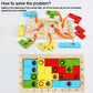 Children Magic Cube Wooden Educational Building Block Puzzle