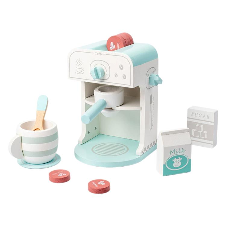 Children Pretend Play Wooden Simulation Coffee Machine Toy