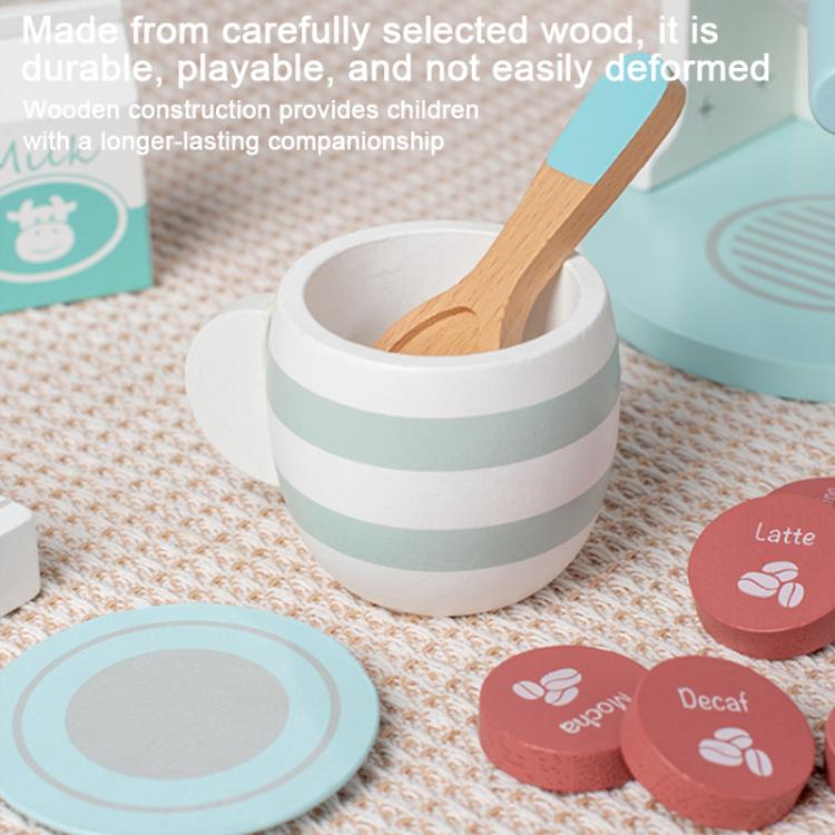 Children Pretend Play Wooden Simulation Coffee Machine Toy
