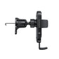 Black mechanical car phone holder with vent mount and adjustable clamp arms