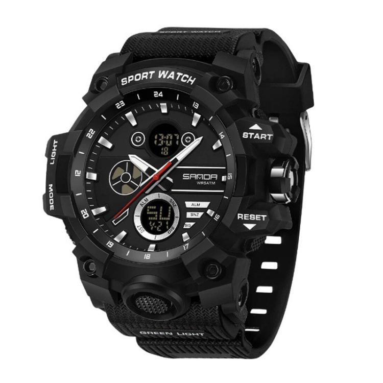 SANDA 9094 Multifunctional Sports 5ATM Waterproof Luminous Electronic Watch