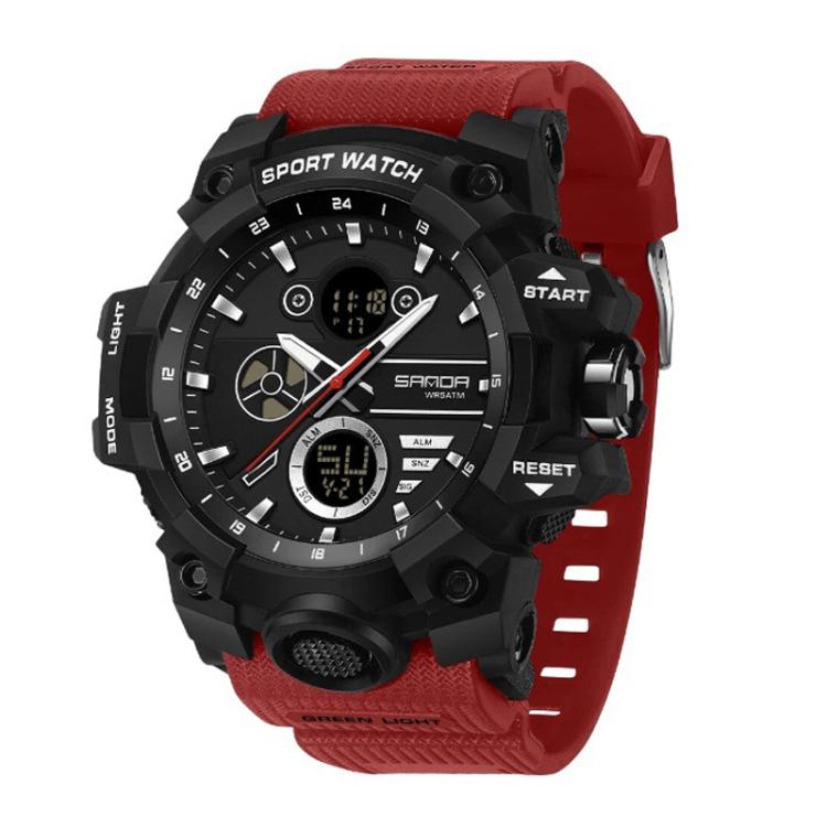 SANDA 9094 Multifunctional Sports 5ATM Waterproof Luminous Electronic Watch