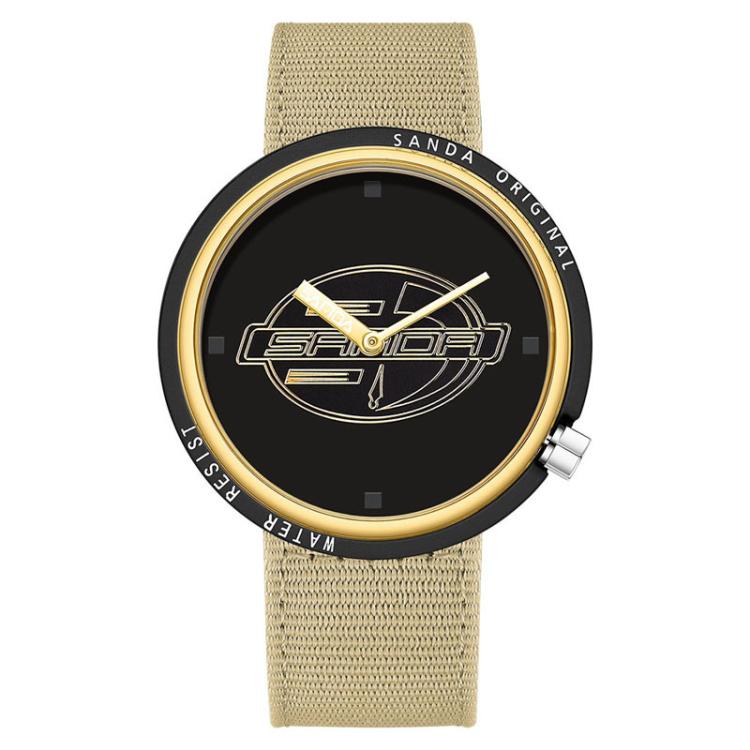 SANDA 3202 Slim Silent 3ATM Waterproof Student Watch with Nylon Strap
