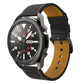 For Samsung Galaxy Watch 3 45mm Round Hole Line Genuine Leather Replacement Strap Watchband