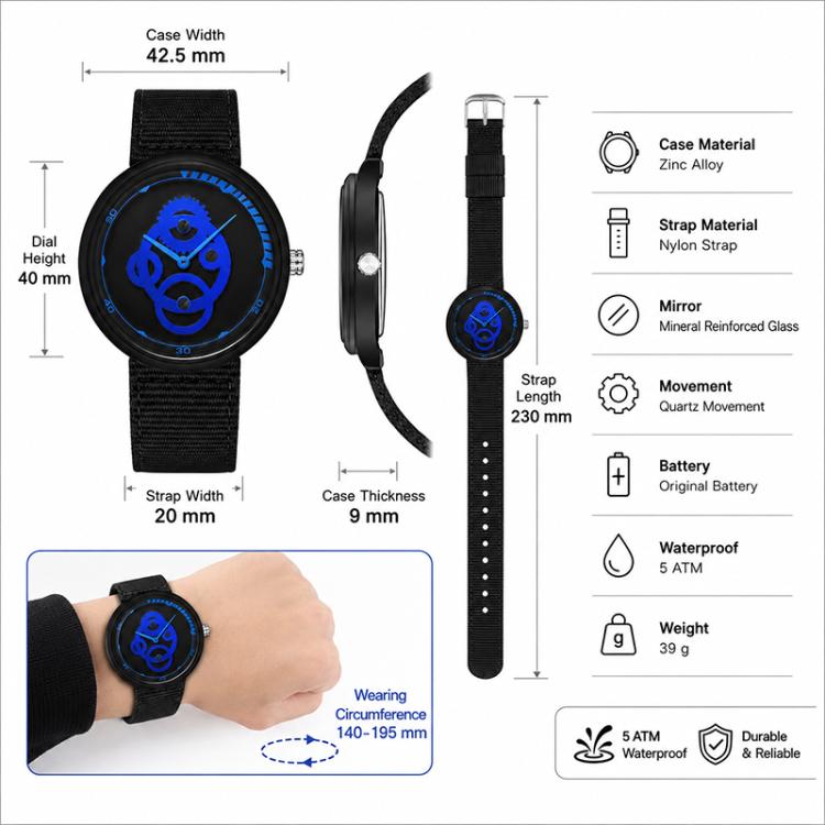 SANDA 3216 Minimalist Style 5ATM Waterproof Student Watch with Nylon Strap