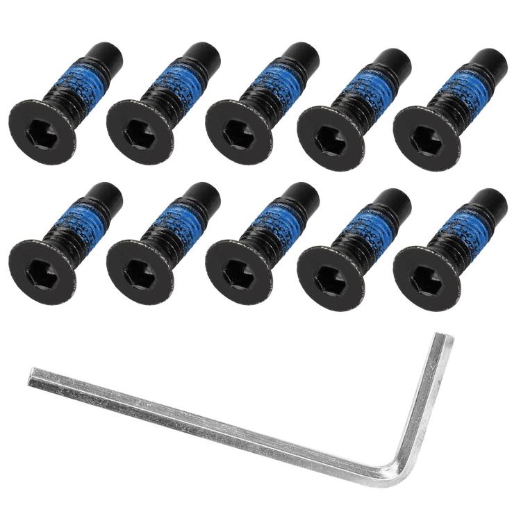 10 extended front scooter screws with blue thread sealant plus hex wrench