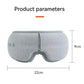 Gray heated eye massager mask with central seam and contoured eye openings