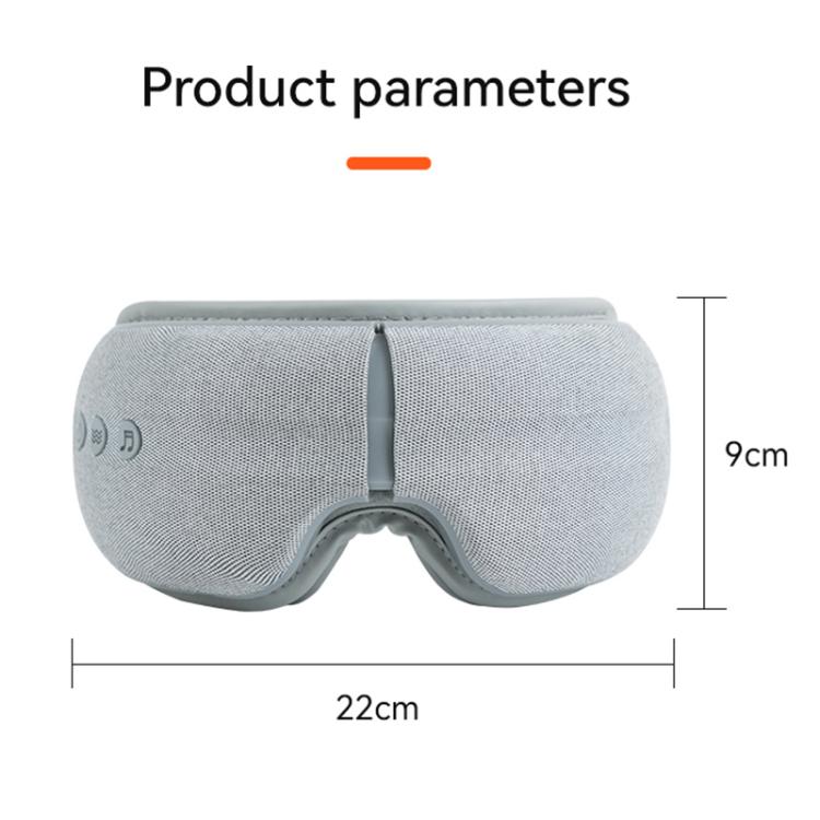 Gray heated eye massager mask with central seam and contoured eye openings