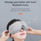Gray eye massager with Bluetooth-style control on the side of the mask