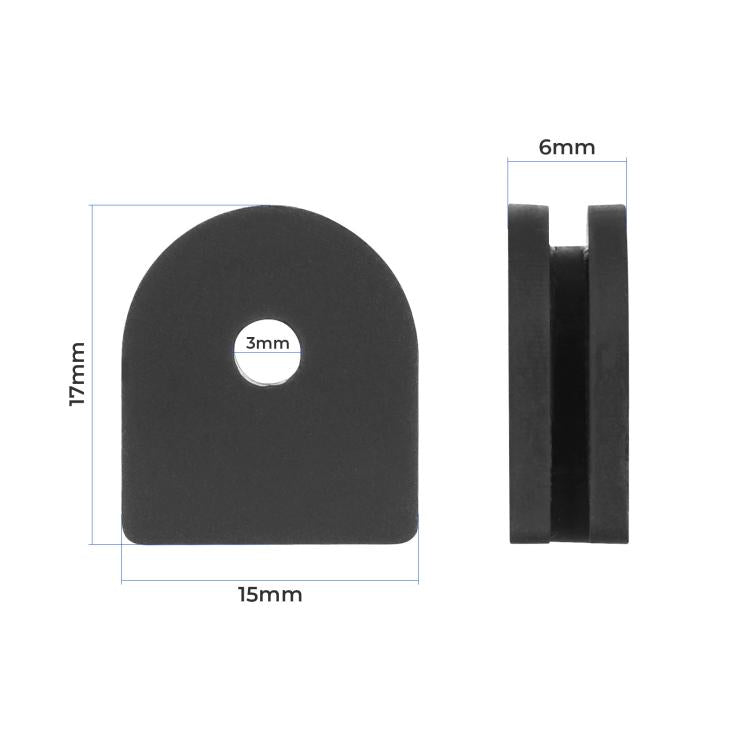 Black silicone waterproof plug, 15mm wide, 17mm tall, 3mm hole