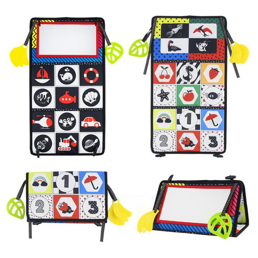 Early Childhood Education Foldable Cloth Book Toy with Distorting Mirror, Number, Number+4-page Cloth Book, Number+4-page Dinosaur Book&Teether, Number+4-page Animals Book&Teether, Letter, Letter+4-page Cloth Book, Letter+3-page Cloth Book             ...