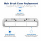 Main brush cover replacement for robot vacuum, rectangular white cover with inner slots