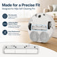 Main brush cover replacement for robot vacuum, front-facing white cover with mounting clips