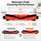 Replacement main roller brush performance comparison, orange and black bristle roller