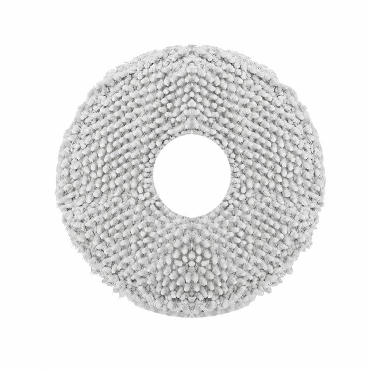 Replacement light gray mop pad for robot vacuum, circular loop fabric with center hole