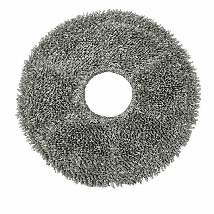 Replacement dark gray mop pad for robot vacuum, circular loop fabric with center hole
