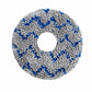 Replacement blue striped mop pad for robot vacuum, circular loop fabric with center hole