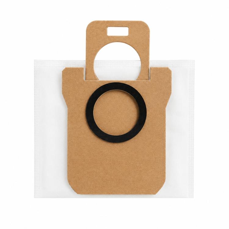 Replacement dust bag for robot vacuum, brown paper bag with black sealing collar
