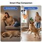 Orange smart dog play ball with rope attachment for interactive training