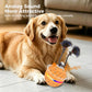 Orange LED dog toy ball with rope, glowing light effects for attracting dogs