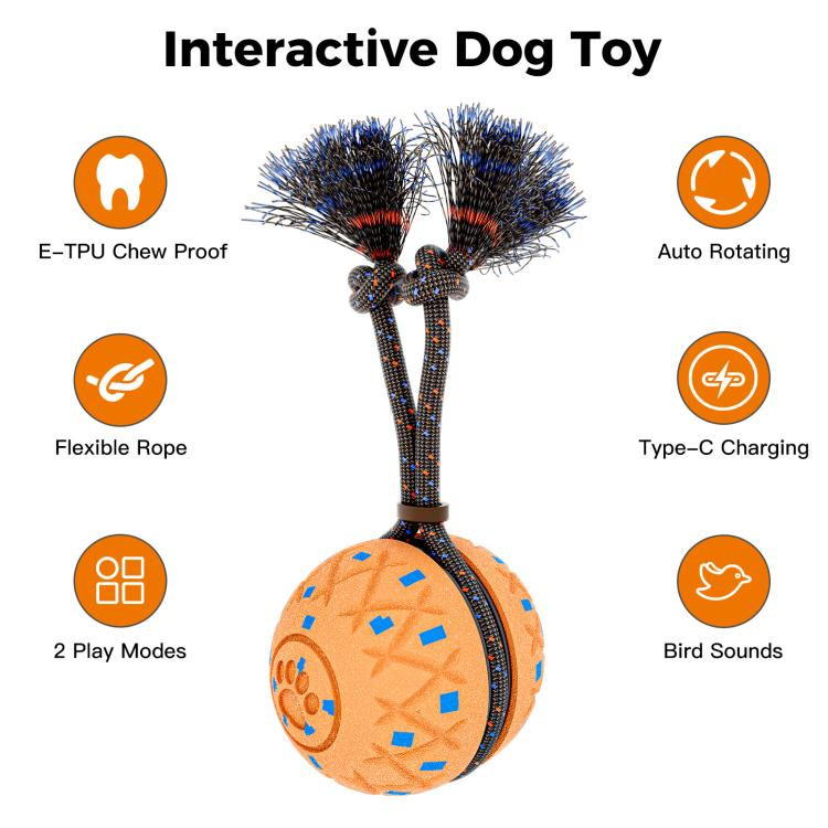 O28 Smart Automatic Pet Toy Ball Dog Training with Sound & Rope, O28