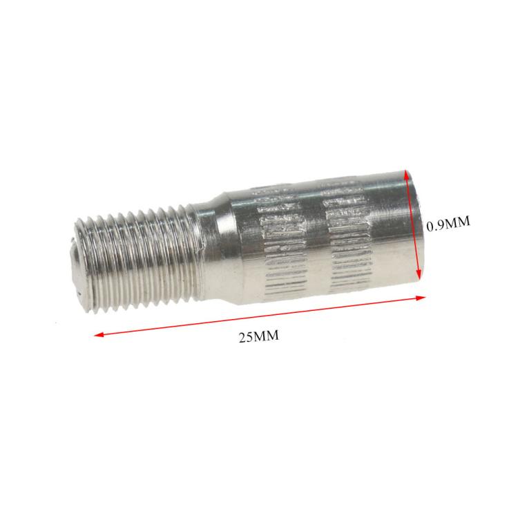 Threaded air extension valve, 25mm length, 0.9mm size marking