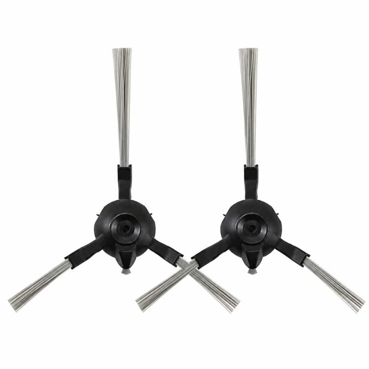 Replacement dual side brush set with two gray bristle brushes and black mounts