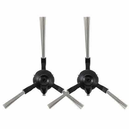 Replacement dual side brush set with two gray bristle brushes and black mounts