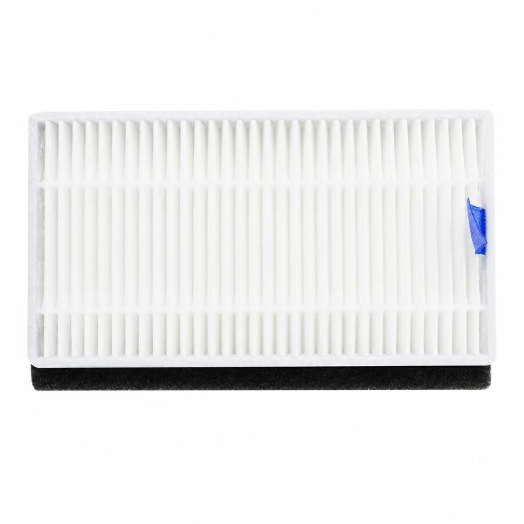 Replacement vacuum filter with white pleated media and black bottom edge