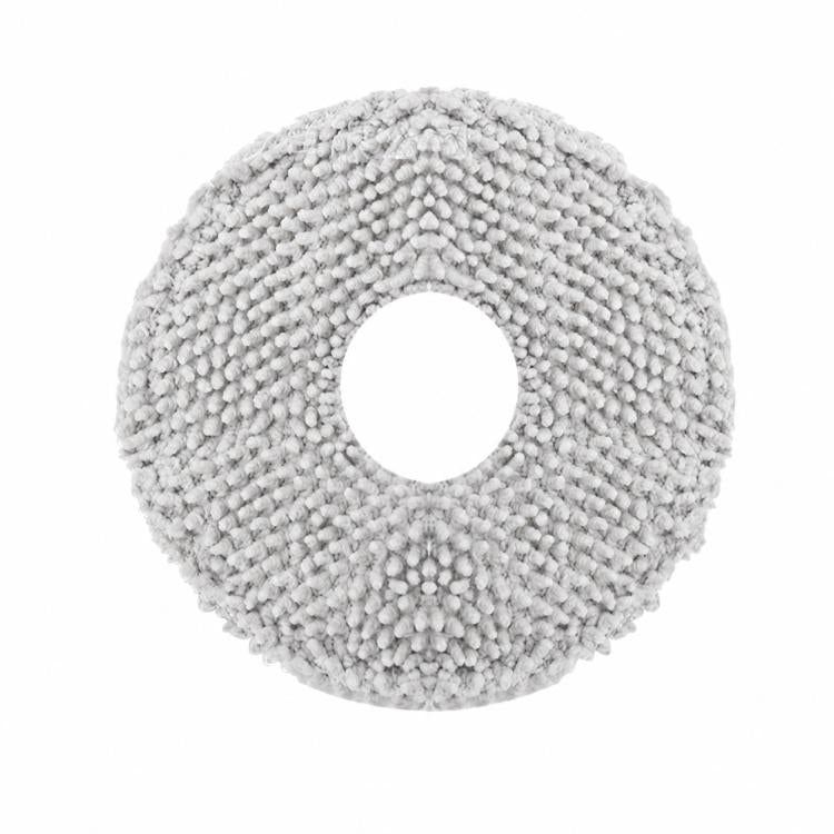 Circular microfiber mop pad with center hole, light gray