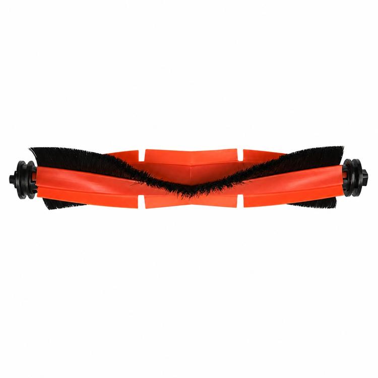 Side brush roller with orange blades and black bristle edges