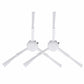 Dual side brush assembly with two white hubs and gray bristles