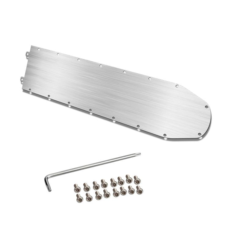 Stainless steel base plate with predrilled holes, hex wrench and screws