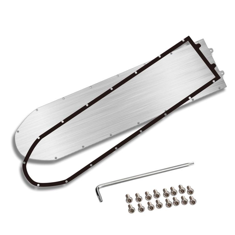 Curved stainless steel scooter base plate with waterproof ring, screws and hex wrenches