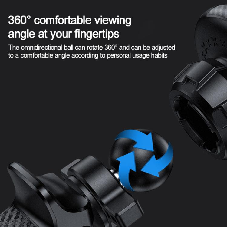 Black magnetic car phone holder with rotating ball joint for 360° viewing