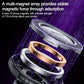 Black circular magnetic phone holder with multi-magnet ring for strong phone attachment
