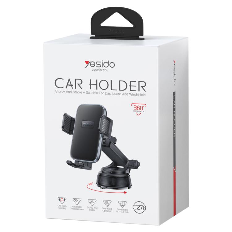Yesido C278 Car Suction Cup Clip Phone Holder, C278