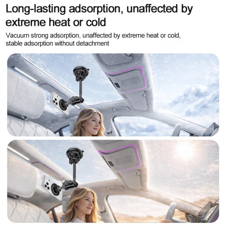 Yesido car mount on suction post holding phone securely under varied conditions
