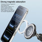 Magnetic phone holder with circular magnet disc and long arm on suction cup base