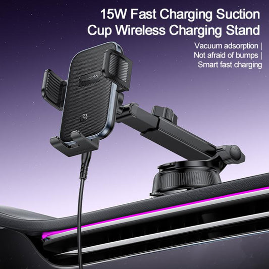 Yesido C320 15W Car Suction Cup Clip Wireless Fast Charging Phone Holder, C320