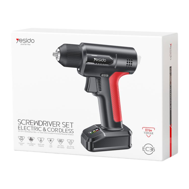 Yesido EC36 Multi-functional Household Electric Screwdriver Electric Drill Set Tool, EC36
