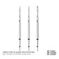 Three soldering iron blade tips, slim silver nozzles with dark rings
