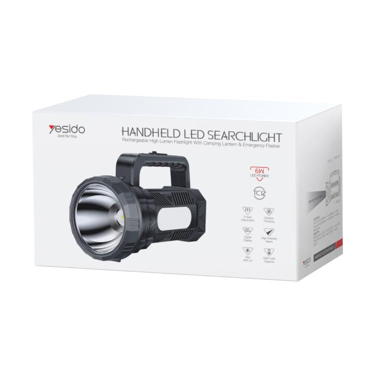 Yesido TC12 Outdoor Emergency Multifunctional Rechargeable Dual Lamp Lighting Flashlight, TC12